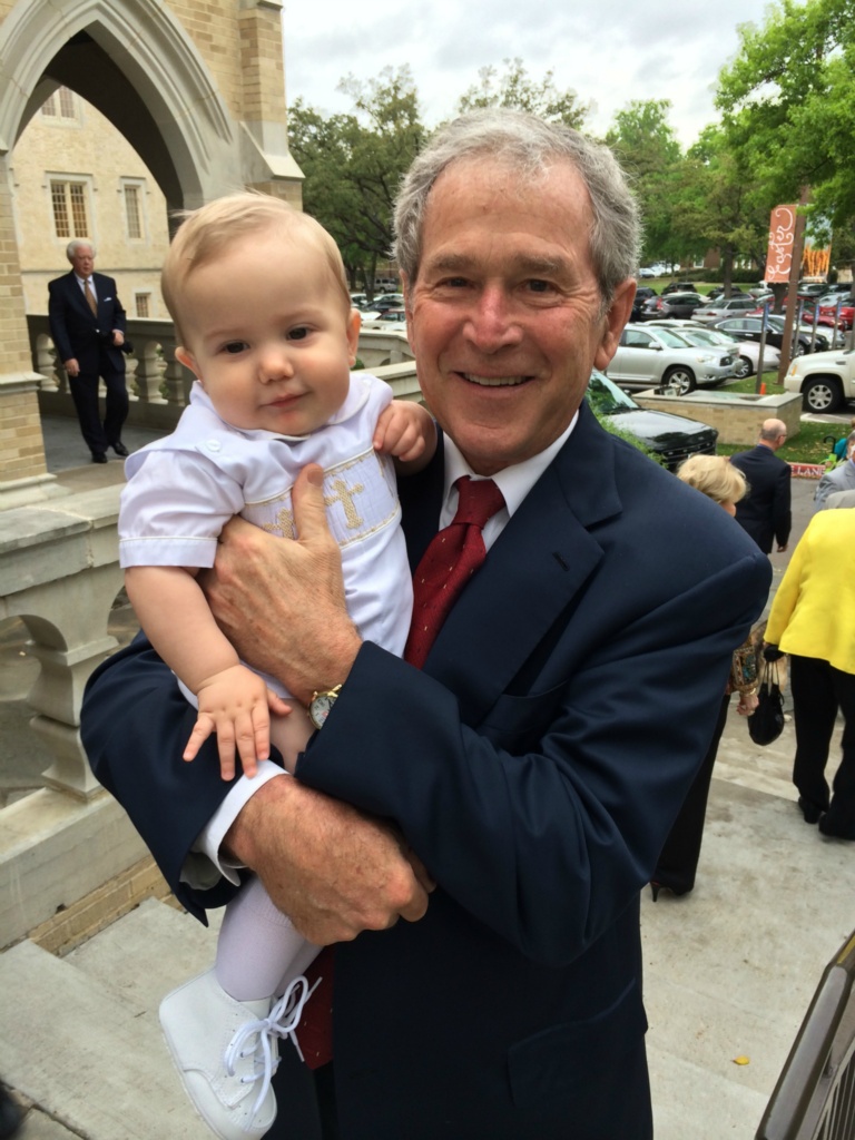 Former President Bush and Hayes Barbin (grandson of Gary and Jody (Hopkins) Barbin (April, 2014)